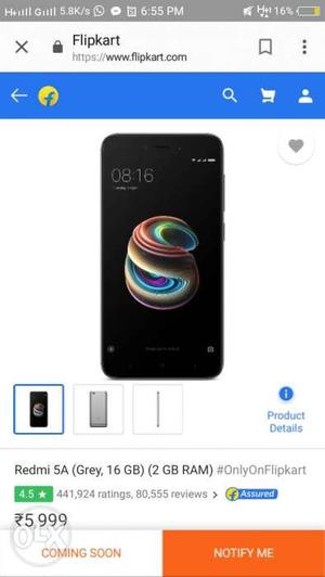 MI 5a phone 2gb 16 RAM new seal pack