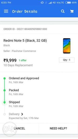 New sealed packed Redmi note 5 Black (NGF)