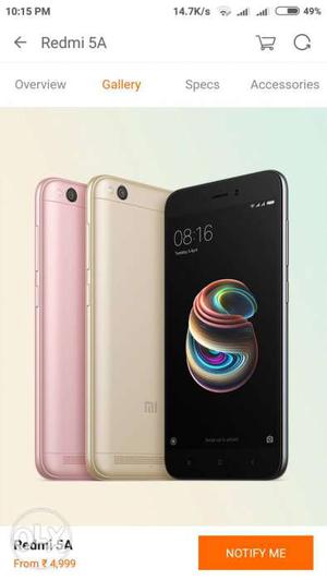 Redmi 5A Grey colour petipack mobile with 2gb ram