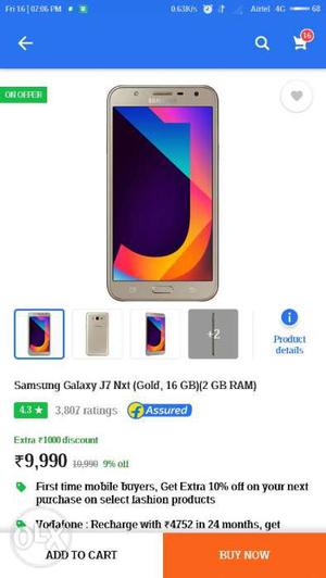 Samsung j7 next sealed pack not used 1 year