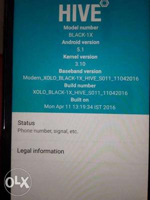 Xolo mobile is good condition 10 month old 32 gb