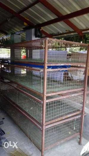 Red And Brown Steel Pet Cages