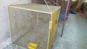 Yellow Steel Pet Cage