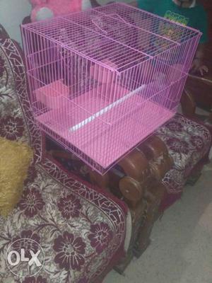 Pink colour new cage. for birds any other pets