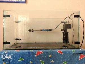 Rectangular Clear fish tank with Filter Pump and heater