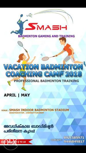 Badminton coaching camp near chenkottukonam