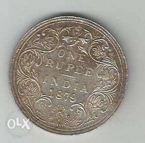 Empress Victoria Antique 1 Rupee Coin Original