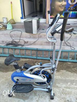 Gray And Blue Air Elliptical Trainer