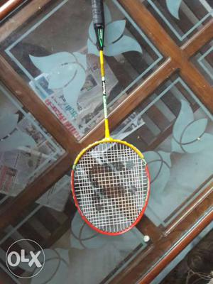 Original jonex Yellow And red Badminton Racket with cover