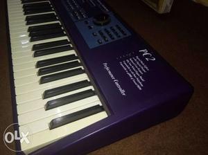 Purple And White PC2 Electronic Keyboard
