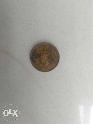  Round Copper-colored George Vi King Emperor Coin