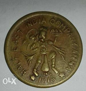 Round Gold-colored real Indian Coin