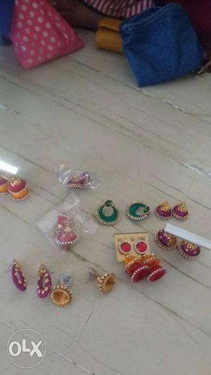 Silk thread earrings for each ₹60