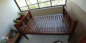 Antique Teak Wood Cot with Athangudi Tile Cot is