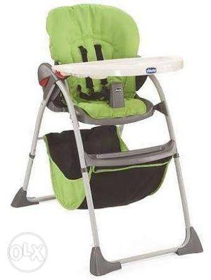 Baby's Green And White Highchair