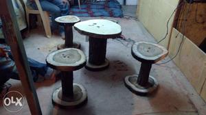 Beautiful Garden tea table with four stools