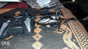 Black And Gray RC Helicopter Toy With Remote Control