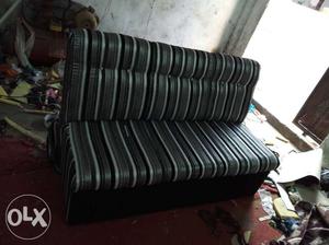Black And White Stripe Fabric Sofa