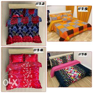 Designer printed bedspread with 2 pillow cover(set of 4)