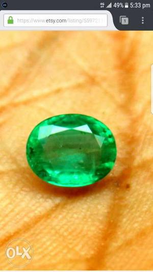 Emerald natural stone oval