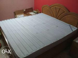 King-size bed with side table & Sleepwell Ortho mattress,
