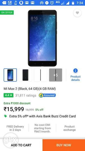 Mi max 2 for sale 15 days old. 4GB RAM 64GB