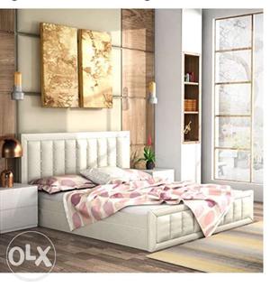 New King SIze Bed With Storage white color