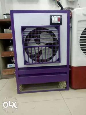 Purple And White Wooden Display Cabinet