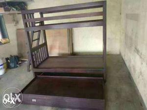 Teak wood french polished bunk bed