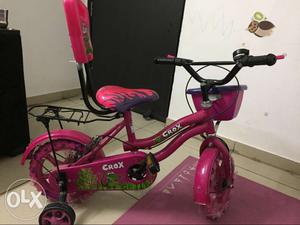 Toddler's Hero Crox brand Pink And White Bicycle With