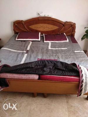 Urgent sale Solid wood Double bed without storage. 2years