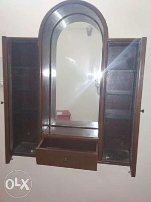 Wall mounted dressing mirror with table
