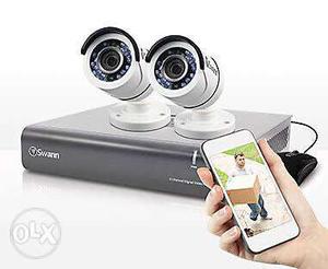 2 out door cameras, night vision, 1mp HD, 4