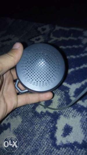 Round Black And Gray Portable Speaker Bluetooth