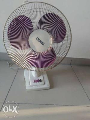 White And Purple Desk Fan