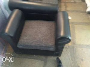 Black And Gray Leather Sofa Chair
