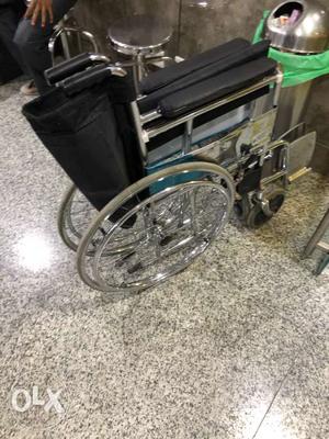Black And Silver-colored Wheelchair