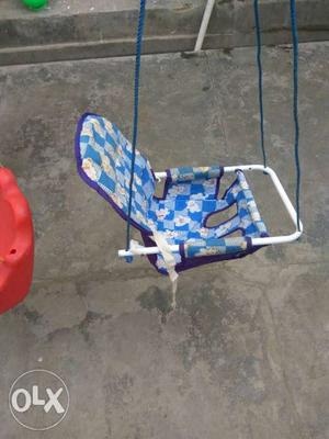 Blue And White Floral Swing Chair