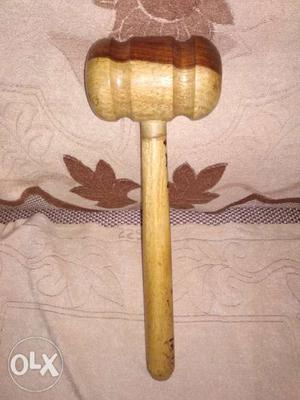 Brown And Beige Wooden Gavel