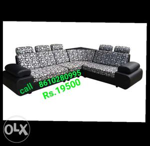 Gray And Black L-type Couch