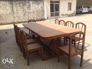 Home made pure Teakewood Dining Table with 10
