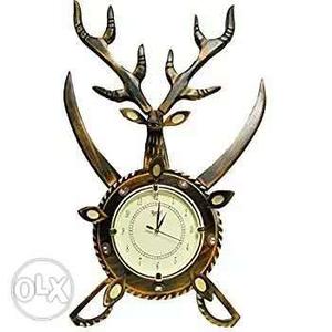 New brand wooden handmade deer wall clock with best price