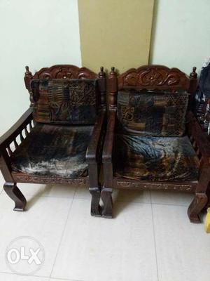 Original Rosewood sofa 3+1+1 seater with teapoy and TV unit