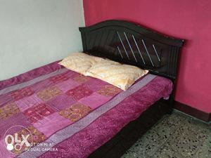 Queen size bed with storage and cotton mattress in excellent