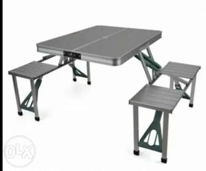 4 Seeter foldable dining table aluminum metal