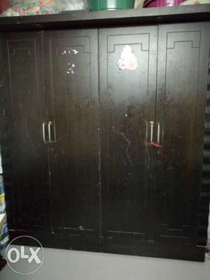 Black Wooden 3-door Wardrobe