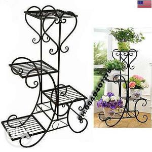 Black Wrought Iron Flower Stand