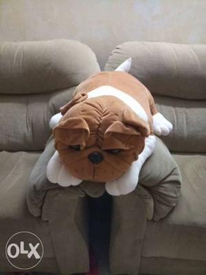 Brown And White Dog Plush Toy
