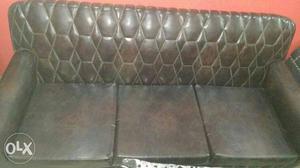 Brown Leather Tufted 3+1+1 sofa set