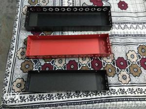 Decorative red and black metal stand set of 3